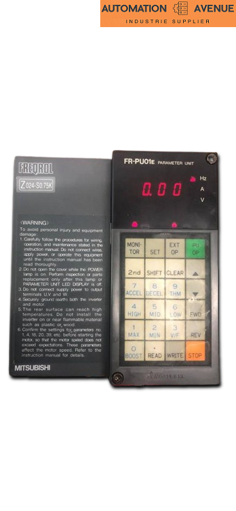 Klicken Sie, um das Bild zu vergrößern Mitsubishi Freqrol Z024-S0.75k Frequenzumrichter 0,75kW Parameter Unit FR-PU01E