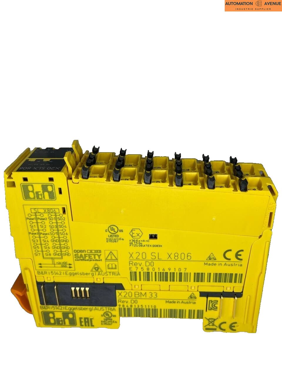 Klicken Sie, um das Bild zu vergrößern B&R Automation X20SLX806 Rev.D0 Safety PLC Module mit X20BM33