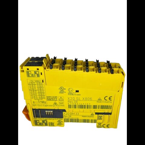B&R Automation X20SLX806 Rev.D0 Safety PLC Module mit X20BM33