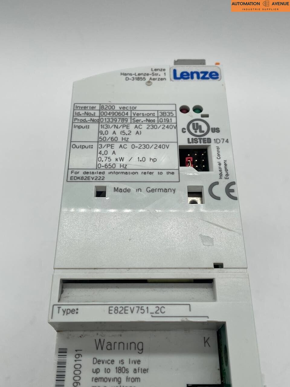 Klicken Sie, um das Bild zu vergrößern Lenze 8200 Vector Inverter/ E82EV751_2C E82EV751K2C / FREQUENZUMRICHTER