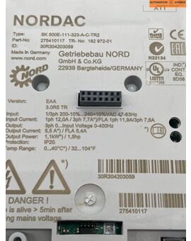 Nord Nordac SK 500E-111-323-A-C-TR2 Frequenzumrichter Inverter 1,1kW, Bild 4