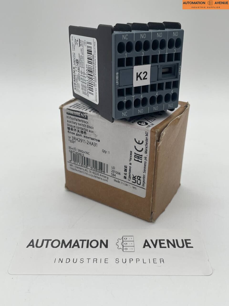 Klicken Sie, um das Bild zu vergrößern Siemens Hilfsschalterblock 3RH2911-2HA31